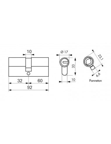 Profile cylindre FEDERAL S - 30x60mm sn - 5 clés Profile cylindre FEDERAL S - 30x60mm sn - 5 clés