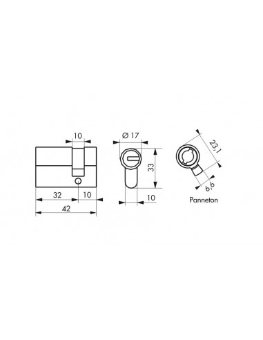 Profile cylindre FEDERAL S - 30x10mm sn - 5 clés Profile cylindre FEDERAL S - 30x10mm sn - 5 clés