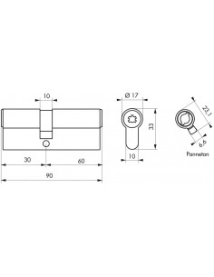 Cylindre FEDERAL 30x60 4 clés 2