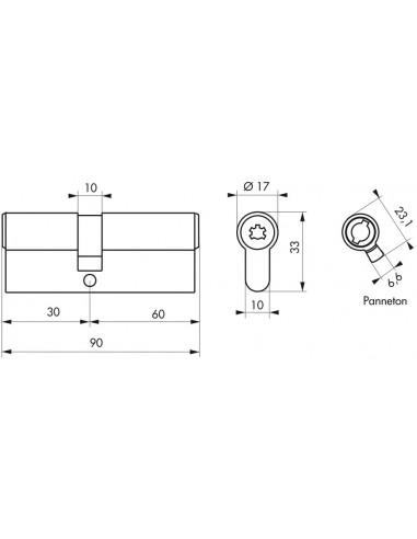 Cylindre FEDERAL 30x60 4 clés Cylindre FEDERAL 30x60 4 clés