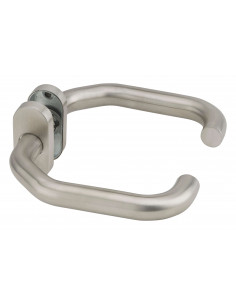 Paire de béquilles pour porte, carré 7mm, aspect inox - THIRARD