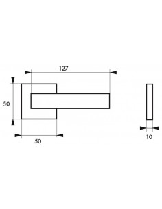 Paire de béquilles FIFTY pour porte, carré 7mm, chromé poli - THIRARD 2