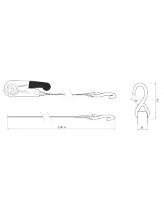 Lot de 2 sangles de serrage, 5m, à cliquet, crochet s, jaune - THIRARD 2