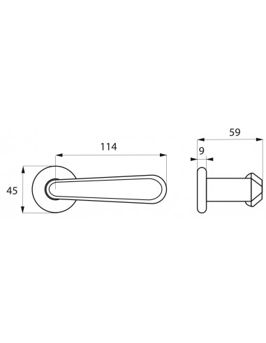 Bequille double - chrome poli Bequille double - chrome poli