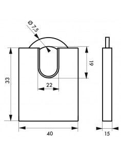 Cadenas 510p 40mm anse acier 2 clés 2