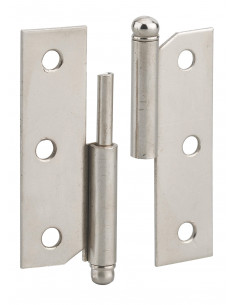 Paumelle acier nickelé 60x40 g 2