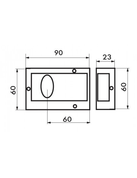 Serrure en applique horizontale 90x60mm, 3 clés - THIRARD