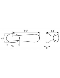 Paire de béquilles GRAN PRIX pour porte, carré 7mm, argent - THIRARD 2