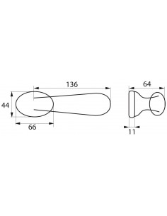 Paire de béquilles GRAN PRIX pour porte, carré 7mm, chromé poli - THIRARD 2