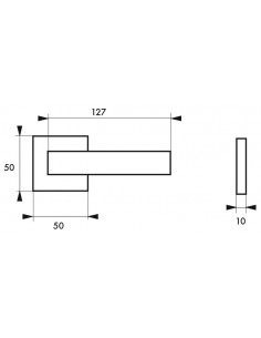 Paire de béquilles FIFTY pour porte, carré 7mm, nickelé satiné - THIRARD 2