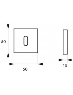 Paire de rosaces, trou de clé, chromé poli - THIRARD 2