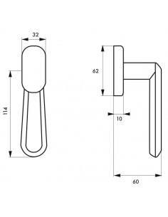 Béquille fenêtre - chrome poli 2