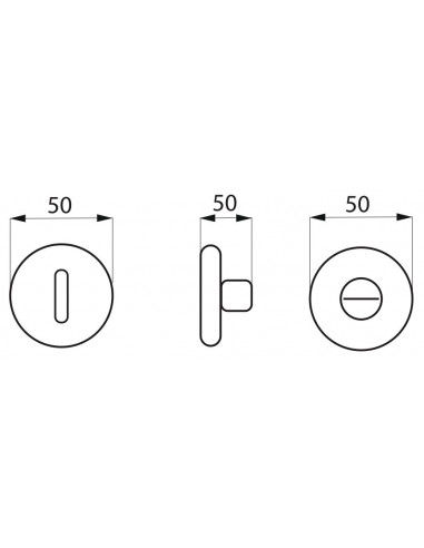 Paire de rosaces SHARK, condamnation, nickelé brossé - THIRARD Paire de rosaces SHARK, condamnation, nickelé brossé - THIRARD
