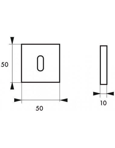 Paire de rosaces double FIFTY, trou de Cylindre, nickelé satiné - THIRARD Paire de rosaces double FIFTY, trou de Cylindre, nickelé satiné - THIRARD