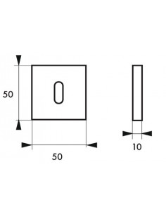 Paire de rosaces double FIFTY, trou de clé, nickelé satiné - THIRARD 2
