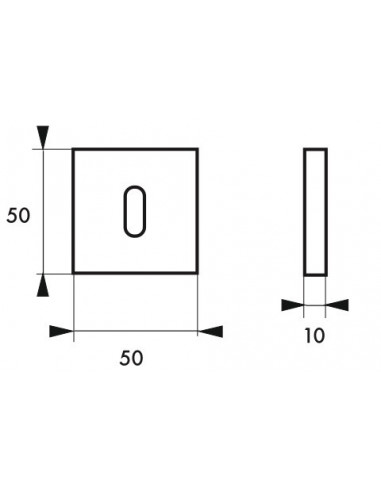 Paire de rosaces double FIFTY, trou de clé, nickelé satiné - THIRARD Paire de rosaces double FIFTY, trou de clé, nickelé satiné - THIRARD