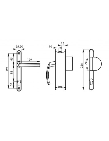 Ensemble SULTANE e195 235x25 c7x70 cylindre - paliere blc 9016 Ensemble SULTANE e195 235x25 c7x70 cylindre - paliere blc 9016