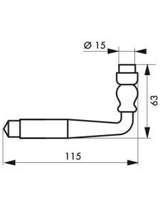 Paire de béquilles fil torsadé pour porte, carré 7x70mm, 2 portées, noir - THIRARD 2
