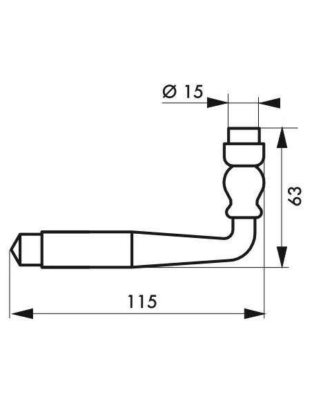 Paire de béquilles fil torsadé pour porte, carré 7x70mm, 2 portées, noir - THIRARD