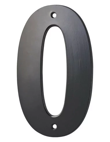 Plaque signalétique "0" 80mm noir à visser - THIRARD