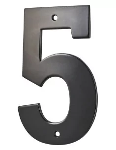 Plaque signalétique "5" 80mm noir à visser - THIRARD