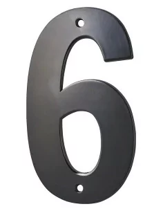 Plaque signalétique "6" 80mm noir à visser - THIRARD