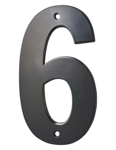 Plaque signalétique "6" 80mm noir à visser - THIRARD