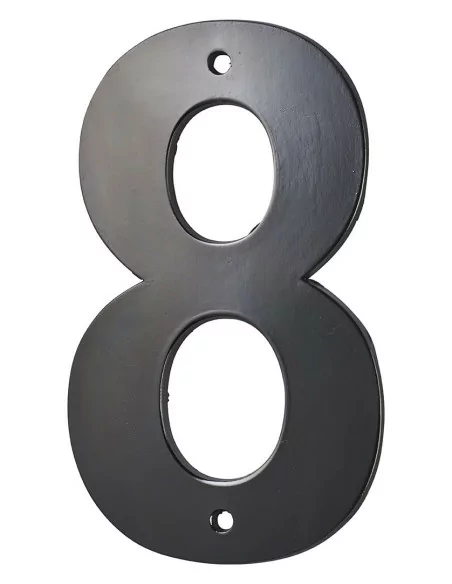 Plaque signalétique "8" 80mm noir à visser - THIRARD