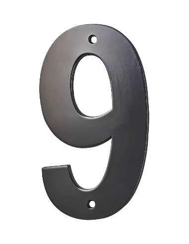 Plaque signalétique "9" 80mm noir à visser - THIRARD