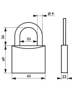 Cadenas TYPE 1 60mm - 2 clés - THIRARD 2