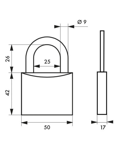 Cadenas TYPE 1 50mm - 2 clés - THIRARD Cadenas TYPE 1 50mm - 2 clés - THIRARD