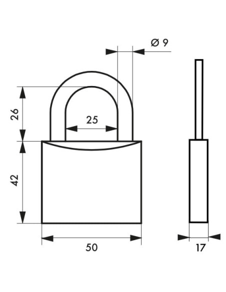 Cadenas TYPE 1 50mm - 2 clés - THIRARD