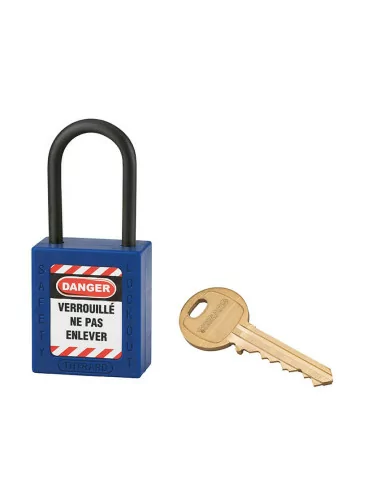 Cadenas de consignation ABS 38mm Ø 4,76mm bleu - THIRARD Cadenas de consignation ABS 38mm Ø 4,76mm bleu - THIRARD
