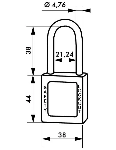 Cadenas de consignation ABS 38mm Ø 4,76mm jaune - THIRARD