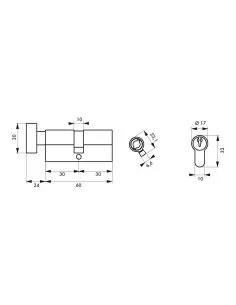 Cylindre à bouton 30X30mm SA même variure - THIRARD 2