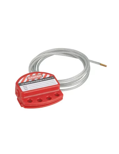 Cable de consignation ajustable longueur 1,80m pour 4 cadenas - THIRARD Cable de consignation ajustable longueur 1,80m pour 4 cadenas - THIRARD