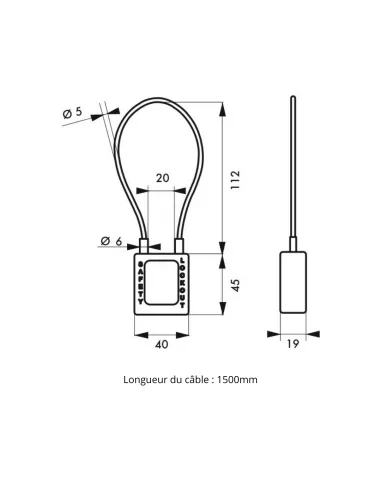 Cadenas de consignation LOTO Lockout Tagout 38 mm câble inox gainé Ø 6 x 1500mm - 1 clé bleu - THIRARD Cadenas de consignation LOTO Lockout Tagout 38 mm câble inox gainé Ø 6 x 1500mm - 1 clé bleu - THIRARD