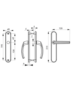 Poignée de porte intérieure Sultane - Entraxe de 195mm, Noir - THIRARD 2
