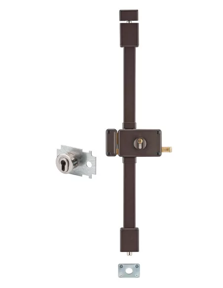 Serrure multipoint à appliquer HORGA A2P* - CP Transit 2 30x65mm, à tirage, gauche, marron, 4 clés - THIRARD