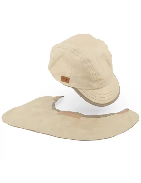 Casquette de protection avec protège nuque amovible - Anti UV, anti infrarouges, beige - SOWAY