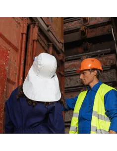 Casquette de protection avec protège nuque amovible - Anti UV, anti infrarouges, blanche - SOWAY 2