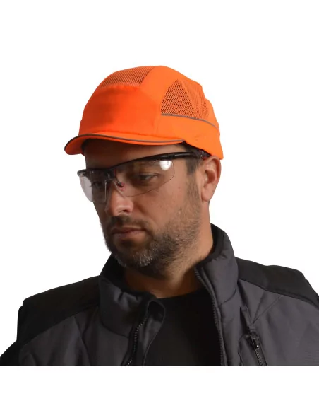 Casquette de protection AirStream - Orange, visière courte 3cm - SURFLEX