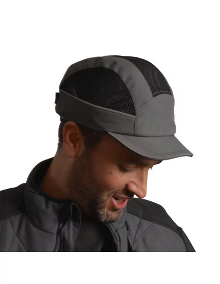 Casquette de protection AirStream - Grise, visière courte 3cm - SURFLEX