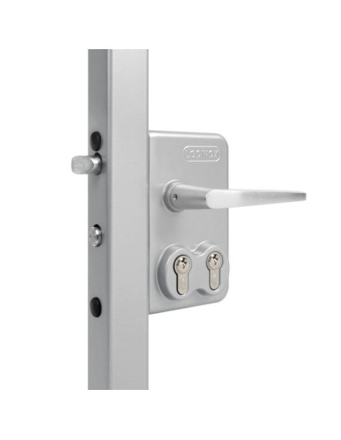 Serrure à double cylindre pour profil carré - Aluminium - LOCINOX