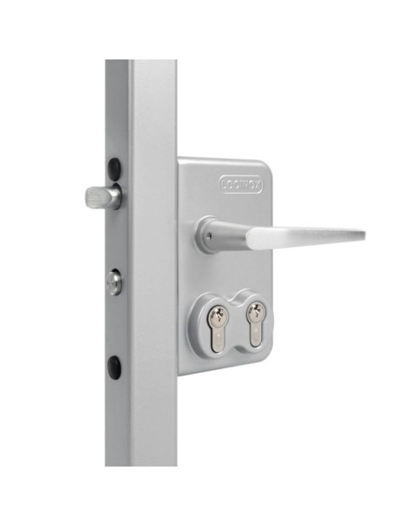 Serrure à double cylindre pour profil carré - Aluminium - LOCINOX