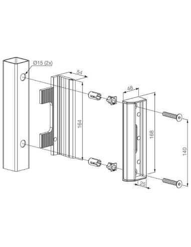 Gâche réglable pour portail - Acier inoxydable - LOCINOX Gâche réglable pour portail - Acier inoxydable - LOCINOX