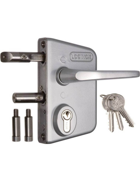 Serrure pour portail en applique - Axe 30mm, profil de 40 à 60mm - LOCINOX