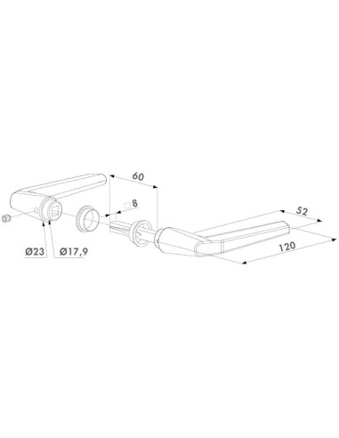 Paire de poignées en aluminium - Carré de 8mm - LOCINOX Paire de poignées en aluminium - Carré de 8mm - LOCINOX