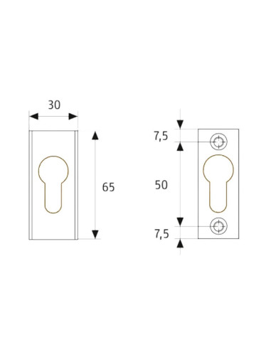 Rosace pour porte en métal/alu - Couleur doré - ABUS Rosace pour porte en métal/alu - Couleur doré - ABUS