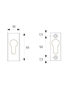 Rosace pour porte en métal/alu - Couleur blanc - ABUS 2